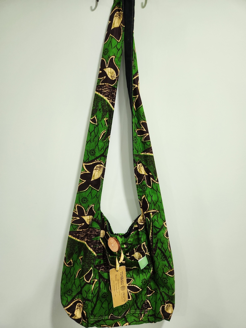 Green Floral Crossbody Sling Bag